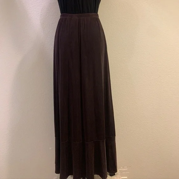 Chico's Dark Brown Maxi Skirt Size 1 S/M - Picture 3 of 7